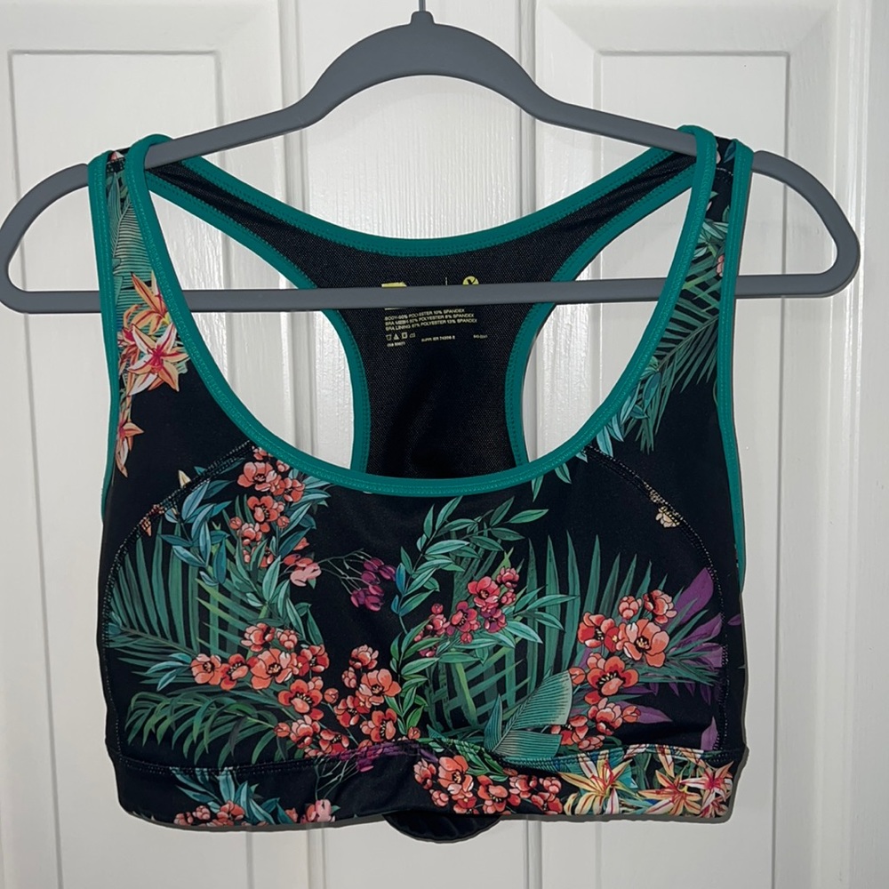 Tropical Florals Sports Bra